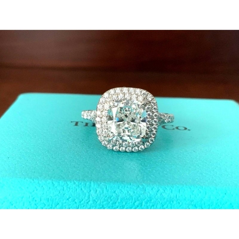 SOLD Tiffany Soleste Cushion Double Halo Diamond